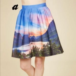 Landscape print skirt